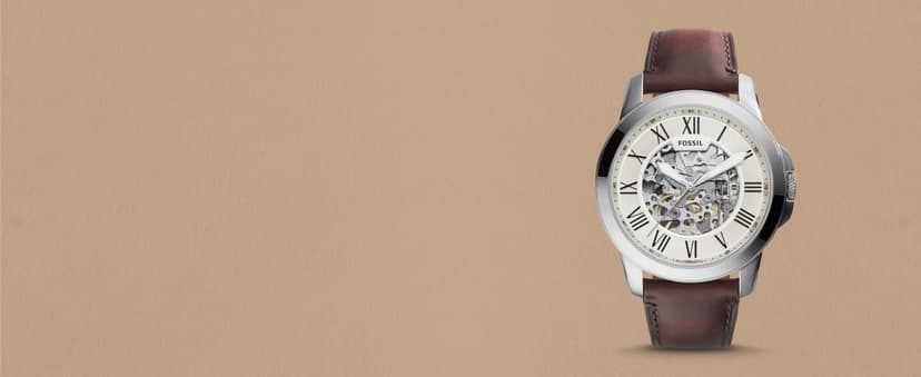 Fossil Men's Grant Quartz Stainless Steel and Leather Chronograph Watch