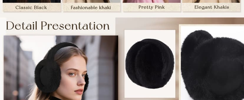 VEKDA Ear Muffs for Winter Women Fuzzy Ear Warmers Foldable Cute Earmuffs