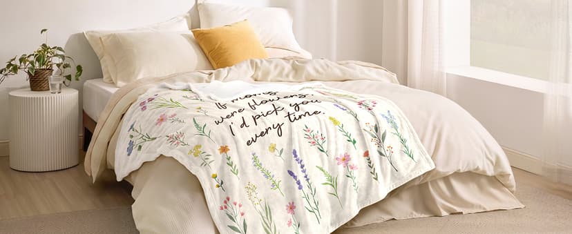 Best Gifts for Grandma from Grandkids, Grandmother Gift on Grandparents Day, Christmas, Soft Throw Blankets 50'' x 60'' Grandma Gifts, Floral Blanket for Grandma Birthday Gift B0GBT218BS