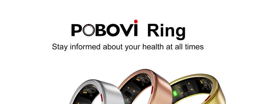 POBOVi Ring OnePlus - Ultra-Thin Titanium Smart Ring - 7 Days Battery Life - Fitness/SPO₂/Stress/HR/Sleep Skin Temperature Tracker - No App Fee - iOS&Android Compatible (Rosegold,7)