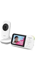VTech Baby Monitor No WiFi – 19Hr Video Battery, 1000ft Range, Night Vision, Two-Way Talk, Temperature Sensor, Sound-Activated Screen, Lullabies | VM819