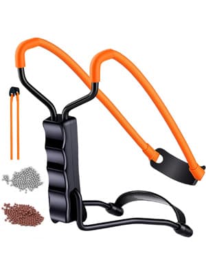 Professional Slingshot Set-A Classic Construction Shooting and Hunting Slingshot with a Sturdy Sling Shot Bow, 2 Packs of Slingshot Ammo,and a Slingshot Band for Adults