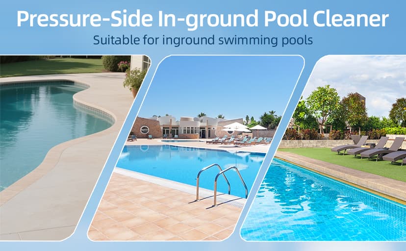 MAKHOON Upgrade Pool Pressure Side Sweeper – Professional Pool Cleaner for Efficient Swimming Pool Cleaning, Stable 4-Wheel Structure Design