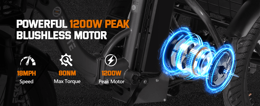 T300 Adults Electric Trike Bike, 1200W Peak Motor & 624Wh Removable Battery,18x3.0 Fat Tire Foldable 3-Wheel E-Bike with Step-Thru Design, Up to 65 Miles, Gift for Parents