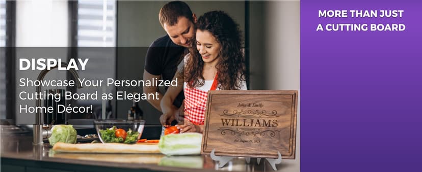 Personalized Cutting Board - Custom Engraved Wood Charcuterie Board - Best Wedding Gift Idea for Couples (Bride & Groom), Newlyweds - Handcrafted in USA from Premium Hardwood 002