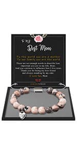 Stocking Stuffers for Teens, Christmas Gifts for Mom from Daughter Beaded Bracelets for Women Teen Girl Gifts Adjustable Charm Link Bead Birthday Graduation Gift for Her Girlfriend Sister