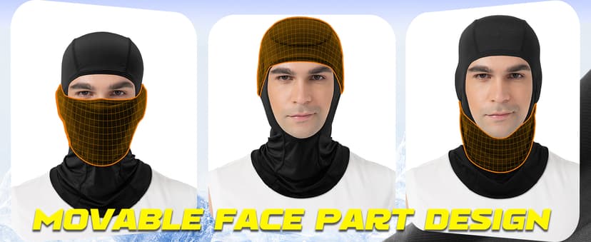 Balaclava Face Mask with Movable Deisgn for Men Women Summer Cooling Shiesty Mask Sun UV Protection-Motorcycle Ski Outdoor
