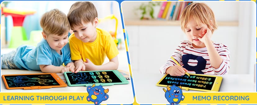 TEKFUN LCD Writing Tablet Doodle Board, 10inch Colorful Drawing Tablet Writing Pad, Kids Travel Essentials, Toddler Toys for 3 4 5 6 7 8 Year Old Girls Boys (Blue)