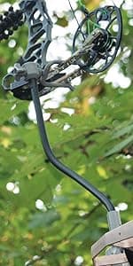 HME Durable Secure Convenient Portable Folding Tree Stand Bow Hanger w/Two Accessory Hooks - Extends to 20", Folds to 10", 3 Pack