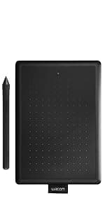 Wacom Intuos Medium Bluetooth Graphics Drawing Tablet, Portable for Teachers, Students and Creators, 4 Customizable ExpressKeys, Compatible with Chromebook Mac OS Android and Windows - Black