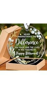 First Christmas Retired Acrylic Ornament - 2026 Retired Gift for Coworker, Boss, Employee, Teacher, Nurse, Woman, Man HEXMOZ Retirement Gift for Woman - Retirement Gifts for Men, Women 2026 B0FG2QFTNS