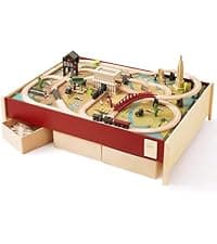 Tiny Land 110PCS Wooden Train Set – Toy Train with Tracks for Kids Ages 3-7, Compatible with Major Brands, Ideal Railway Playset for Boys and Girls, Great Birthday