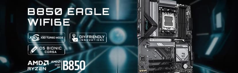 GIGABYTE B650 Eagle AX AM5 LGA 1718 AMD B650 ATX Motherboard, DDR5, Triple M.2 (1x PCIe 5.0 M.2 + 2X PCIe 4.0 M.2), USB 3.2 Gen2x2 Type-C, AMD Wi-Fi 6E, Realtek GbE LAN