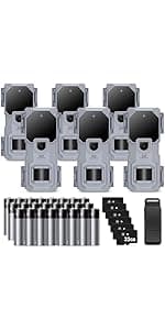 Trail Camera 3 Pack 36MP 1920P HD Game Camera with SD Cards, 0.2s Trigger Time Infrared Night Vision Motion Activated, IP66 Waterproof 2.0''LCD Wildlife Camera for Monitoring