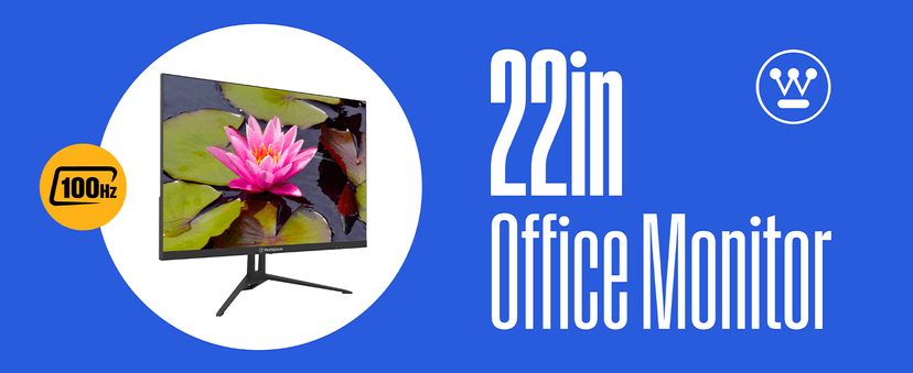 Westinghouse 22 Inch Computer Monitor, 1080P FHD IPS Frameless Gaming Monitor,100Hz, 1ms, Built-in Speakers, Eye Care, Adaptive Sync Support (FreeSync Compatible), HDR, VESA, HDMI & VGA w/Gaming Mode