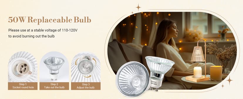 Candle Warmer Lamp with Timer Dimmer, Birthday Gifts for Mom Women Friend Sister, House Warming Gifts, Vintage Clear Wax Melt Warmer, Fall Decorations Office Apartment Dorm Room Home Decor