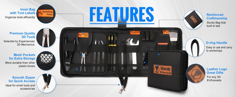 68Pcs 3D Printer Tools Kit with Storage Case, 3D Printer Accessories - Deburring Tool, 3D Printer Removing Scrapers, Metal Files, Brushes, Hand Drill, Tweezers, for Bambu Lab, Ender 3, Kobra, etc.