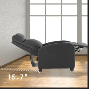 FDW Recliner Sofa Massage Chair Home Theater Seating with Lumbar Support and Padded Backrest for Living Room and Bedroom (Leather, Black)