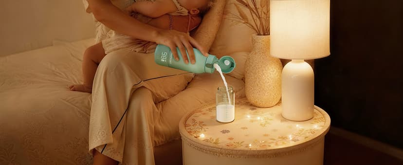 Fast Heating with Nutrients Preserved, Precise Temp Control, Dual Heating Modes for Breast Milk & Water, 17OZ Large Capacity Momcozy Portable Bottle Warmer for Breast Milk, Baby Travel Essentials B0DKHCWJ5G