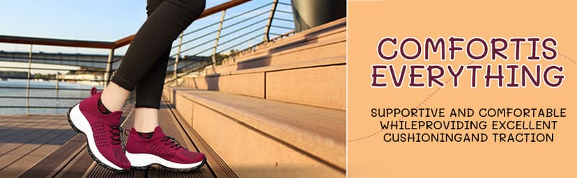 STUNAHOME Orthopedic Sneakers Breathable Women Walking Shoes Slip on Trainers Women's Comfortable Casual Ladies Athletic Shoe Thick Bottom