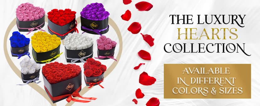 16 Flower Forever Heart Shape Box - Preserved Roses Gift for Her, Preserved Flowers, Red