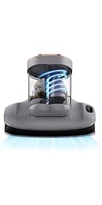 JIGOO T600 Bed Vacuum Cleaner with UV-C Light, 15Kpa Suction 700W Powerful Double Cup Handheld Vacuums, Mattress Vacuum Cleaner with Smart Dust Sensor, Ultrasonic & Heating Tech, HEPA Filter - Corded