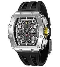 BENYAR BY BENYAR Watch for Men Analog Quartz Chronograph Waterproof Luminous Designer Mens Wrist Watches Business Work Sport Casual Dress Watch with Silicone Strap Elegant Gifts for Men