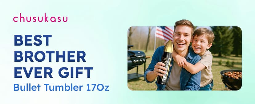 Gifts for Brother, Birthday Gifts from Sister, Present Ideas for Adult Older Bros - Best Brother Ever Bullet Tumbler 17Oz with Lid and Keychain, Insulated Travel Thermos Coffee Cup for Men