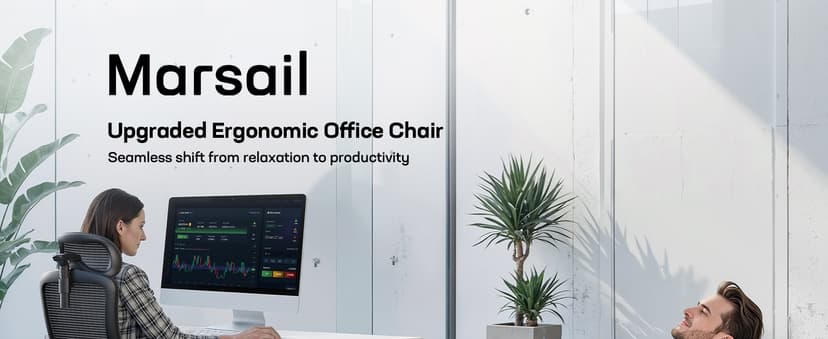 Marsail Ergonomic Office Chair with 6D Armrests, Ergonomic Chair with 3D Adjustable Headrest, Slide Seat, Lumbar Support, and 4-Position Tilt Lock – Big and Tall Office Chair with 330 lbs Capacity