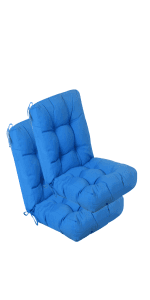 QILLOWAY Outdoor Rocking Chair Cushion 43.4x21 Inch, 100% Polyester Waterproof Patio Rocking Chair Cushion, High Back Weatherproof Chair Pad for Adirondack & Outdoor Furniture, Peacock Blue