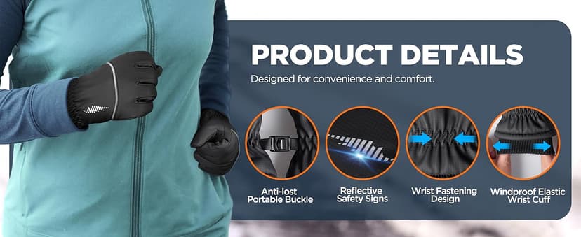 rivmount Winter Gloves Women Men, Thermal Ski Gloves for Cold Weather with Warm, Waterproof, Touchscreen for Running, Skiing