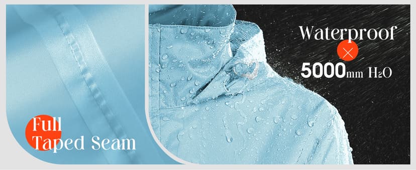 33,000ft Women's Rain Jacket Waterproof Lightweight Packable Raincoat with Hood for Golf Hiking Travel Windbreaker