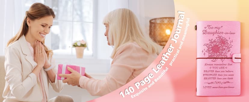 140 Page Refillable Journal Christmas Mothers Day Gifts for Daughter In Law from Mother In Law Daughter In Law Gifts Leather Journal, Daughter In Law Birthday Gifts B0BVVJKNSR