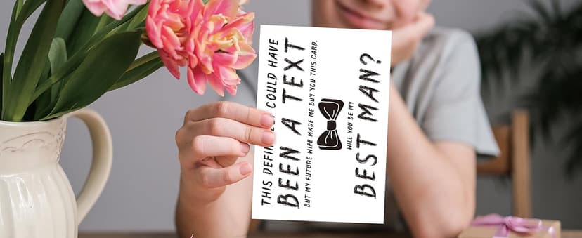 Blank Inside,8 x 5.3 Inches, Recycled 300gsm Linen Cardstock, Sturdy Envelope,Wedding Invitation Card for Groomsman YiKaLus Will You Be My Best Man Card,Best Man Proposal Card for Groomsman B0C98Y945W