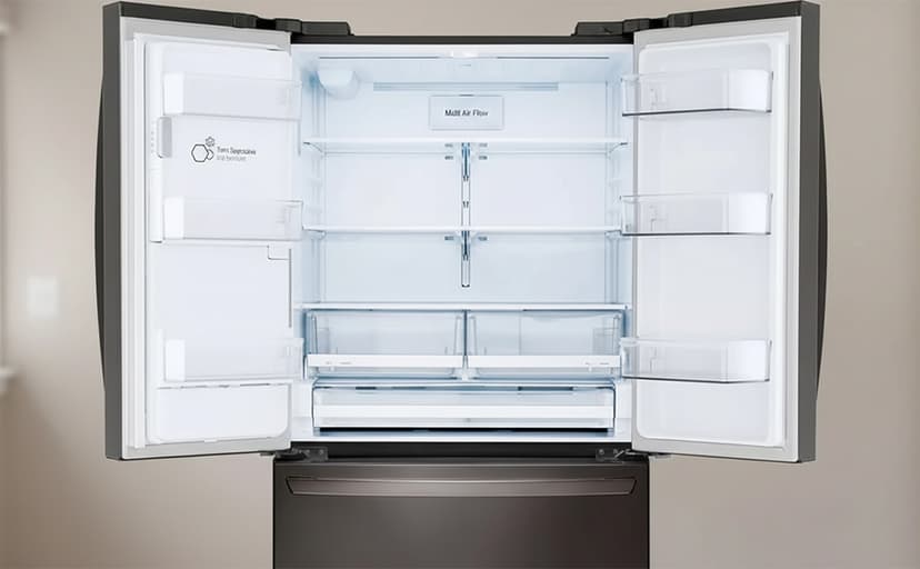 LG 28 Cu. Ft. Smart French Door Refrigerator with Dual Ice Maker, Door Cooling+, Wi-Fi Connectivity, and PrintProof Black Stainless Steel Finish