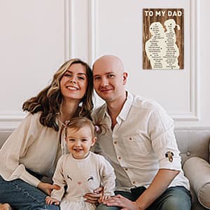 Gifts for Dad from Daughter Wife,12x8Inch Metal Tin Sign Novelty Vintage Plaque Decorative Gifts for Dad Husband,Meaningful Christmas Anniversary Birthday Father's Day Presents for Daddy Stepfather