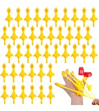 POPLAY 42PCS Flying Chicken Slingshot, Party Favors Treasure Box Toys for Kids 4 to 8, Flicking Rubber Chickens Finger Toys for Christmas Stocking Stuffers, Classroom Prizes, Xmas Gifts Goodie Bag
