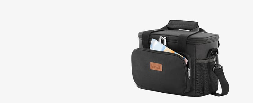 Lifewit Medium Lunch Bag Insulated Lunch Box Soft Cooler Cooling Tote for Adult Men Women, Black 12-Can (9L)