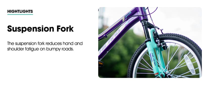 HILAND 20 Inch 26 Inch Mountain Bike for Women Girl, Lock-Out Suspension Fork, Aluminum Frame, Adult Ladies Mens MTB Bicycle