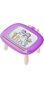 Kikapabi Toddler Magnetic Drawing Board - 1st Birthday Gifts for 1 2 3 Year Old Girls & Boys, Learning Doodle Board, Educational Toys for Baby (Pink)