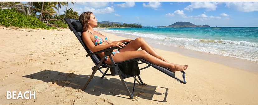 Portal Portable Zero Gravity Chair, Lounge Chair Outdoor Oversized Zero Gravity Chair Folding Lounge Chair with Adjustable Pillows and Cup Holder for Poolside Backyard and Lawn, Support 350lbs