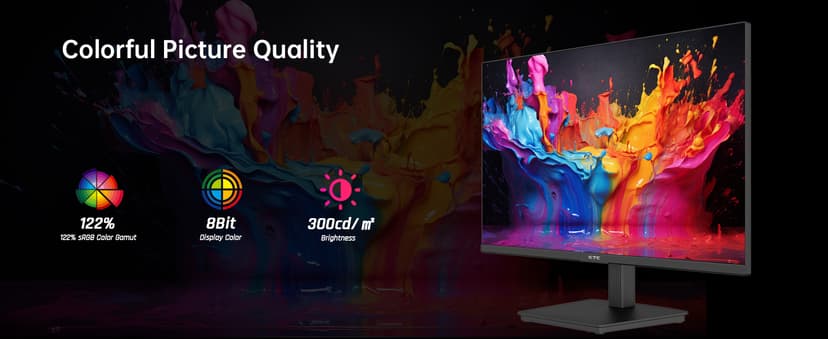 KTC 24 Inch QHD 2560x1440 IPS Computer Monitor, 100Hz Zero-Frame 2K Gaming Office Monitor, Adaptive Sync, HDR10, VESA, Tilt Adjustable, Low Blue Light, DisplayPort, HDMI, H24T27