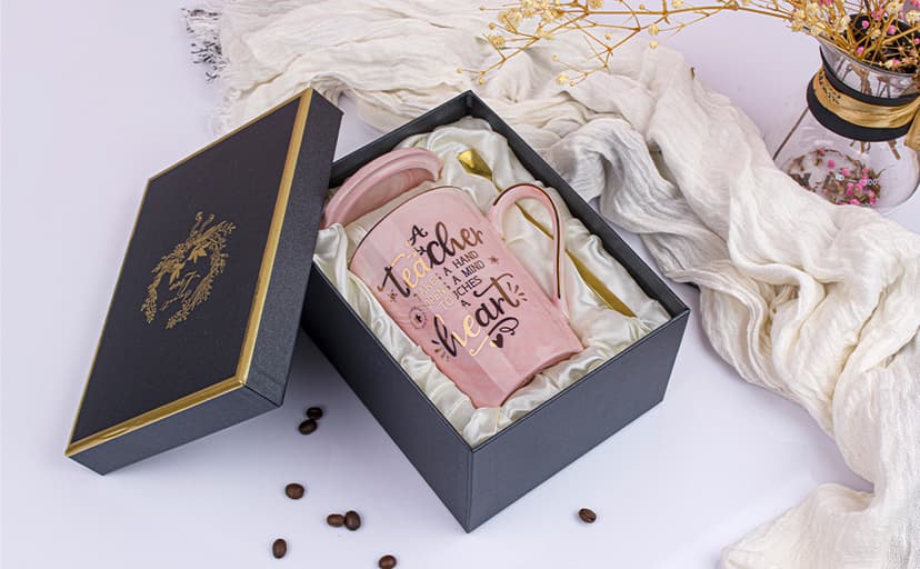 Unique Teacher Appreciation Gifts for Women - Best Teachers Christmas Mug for Teachers from Student, 14Oz Pink Marble Ceramic Gold Print Teacher Cup, Birthday Retirement Graduation, Nice Gift Boxed