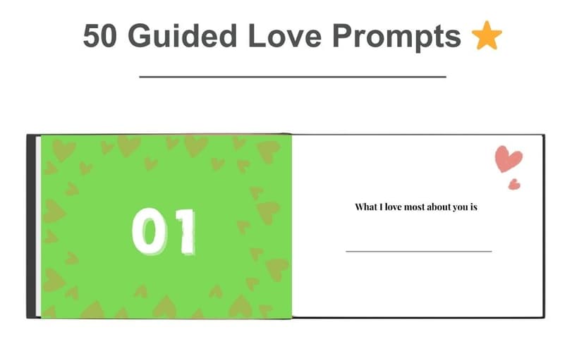 Husband, Girlfriend, Wife, Couples Gifts for Anniversary, Christmas & More - Valentine's Day Gift for Your Loved, 50 Prompt What I Love about You Book: Meaningful Gift for Boyfriend