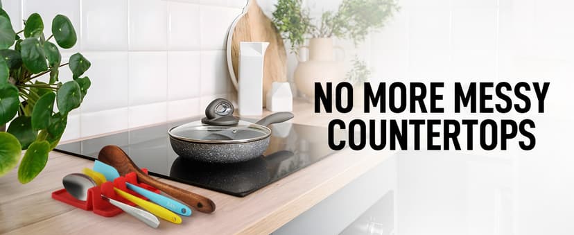 Silicone Utensil Rest with Drip Pad for Multiple Utensils, Heat-Resistant, BPA-Free Spoon Rest & Spoon Holder for Stove Top, Kitchen Utensil Holder for Spoons, Ladles, Tongs & More - by Zulay