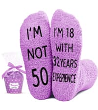 HAPPYPOP 50th Birthday Gifts Ideas - 50 Year Old Gift Socks for Women Men Friends, Turning 50 Gifts