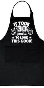 30th 40th 50th 60th 65th 70th 75th Birthday Gifts for Men, Chef Aprons for Men with 3 Pockets