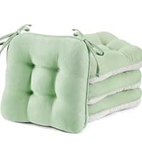 BETU Chair Cushions for Dining Chairs Set of 4,3.5" Thick Kitchen Table Chair Pads with Ties,Non Slip Backing and Covers, Seat Cushion for Dining Room,Bar,Patio Chairs,15.5"X15.5"X3.5",Beige
