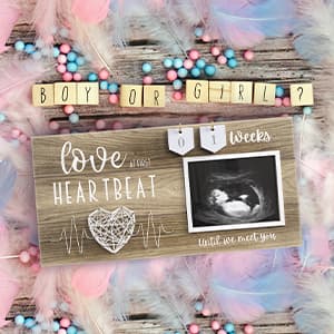 Baby Sonogram Picture Frame with Countdown Weeks - Standard 4"x3" Ultrasound Photo - Pregnancy Announcements Ideas - Gender Reveal Baby-Shower Gift - New Mom Expecting Parents to Be Keepsake Gifts