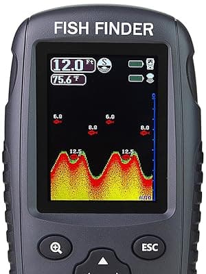 Venterior Portable Rechargeable Fish Finder Wireless Sonar Sensor Fishfinder Depth Locator with Fish Size, Bottom Contour, Color LCD Display